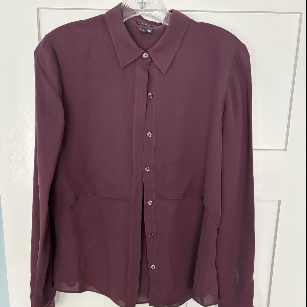 Theory Silk Blouse in burgundy - SMALL